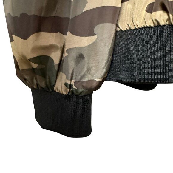 CALI 1850 Camo Bomber Jacket Plus Size 3X Green Womens Windbreaker Hoodie - Picture 7 of 9